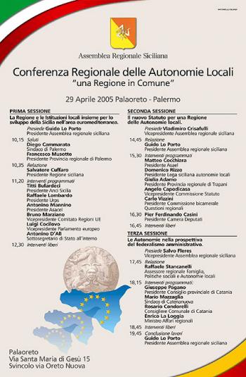 Locandina Conferenza Regionale delle Autonomie Locali